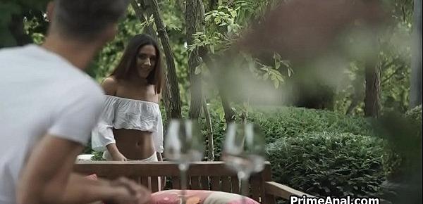  Eating gorgeous Latina booty outdoors in the rain